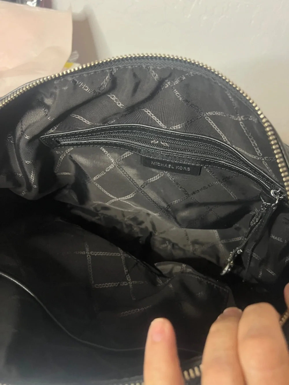 Michael Kors, black leather studded satchel Astor re-edition 2004